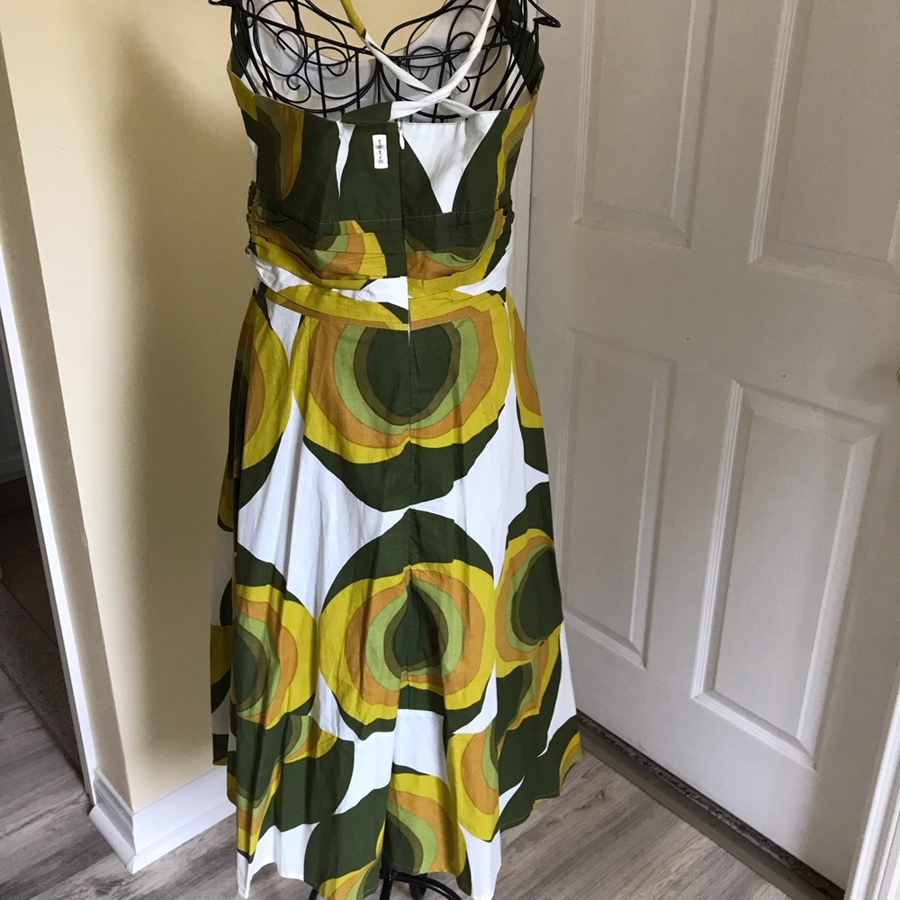 Totem Dress by Brazilian Designer Cotton Lined Geometric Back Zipper Size 3 - Picture 10 of 11
